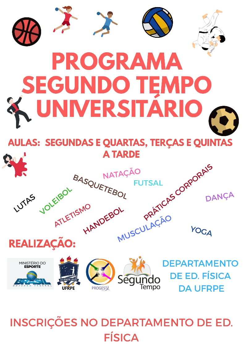 cartaz com informações das inscrições do programa segundo tempo universitário