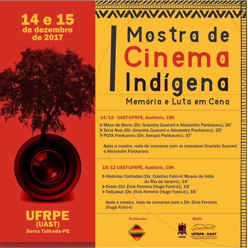 Cartaz com programação da I Mostra de Cinema Indígena