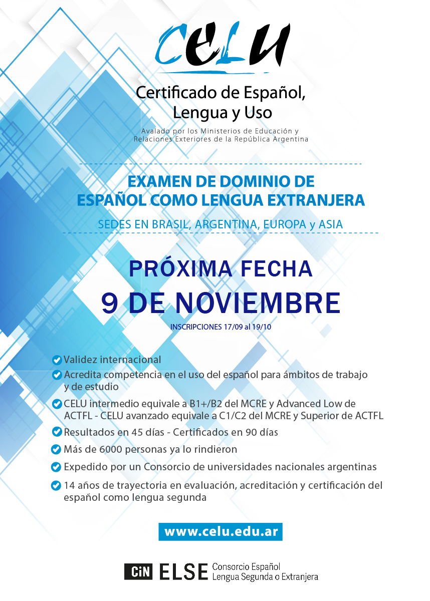 cartaz com informações do processo de certificação do CELU