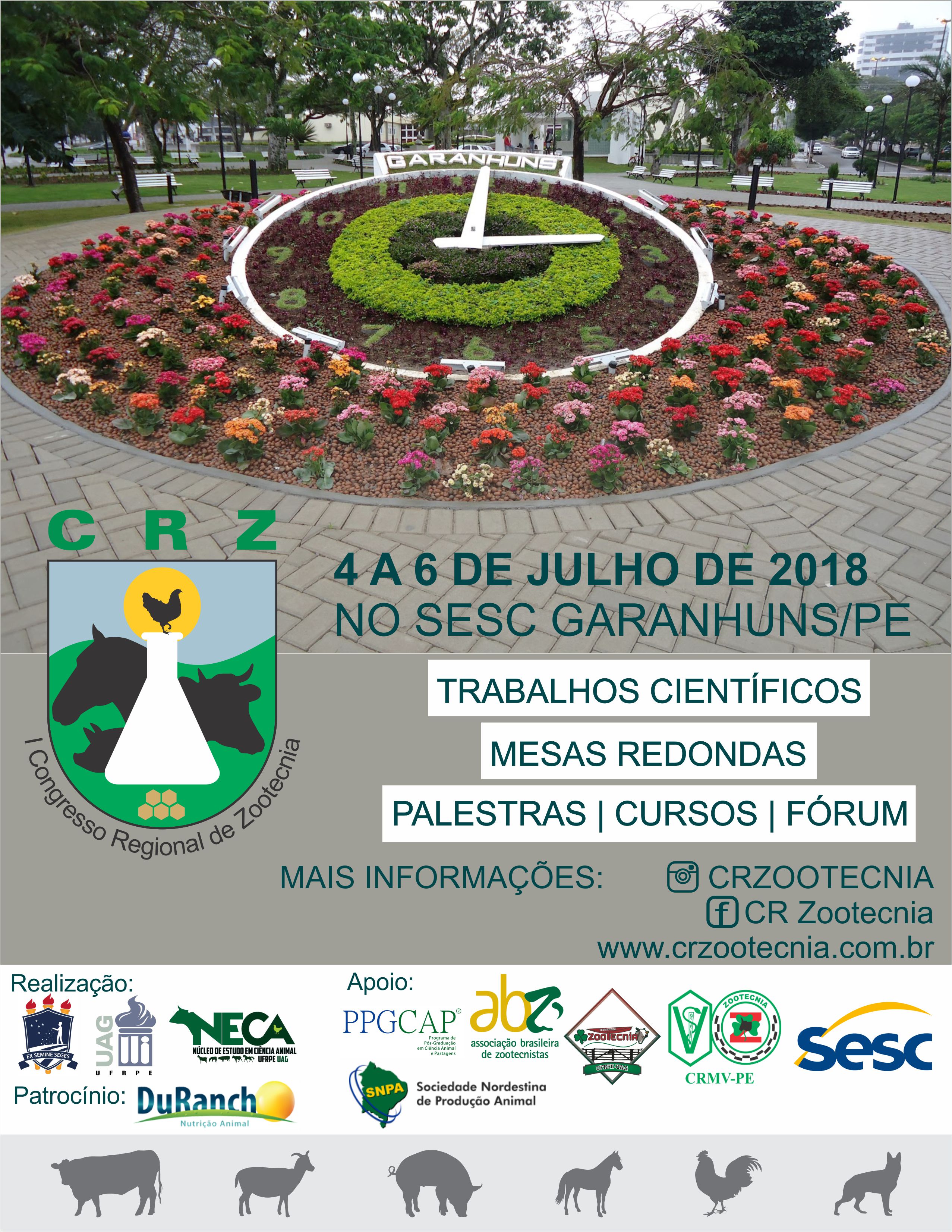 Cartaz com informações do Congresso Regional de Zootecnia