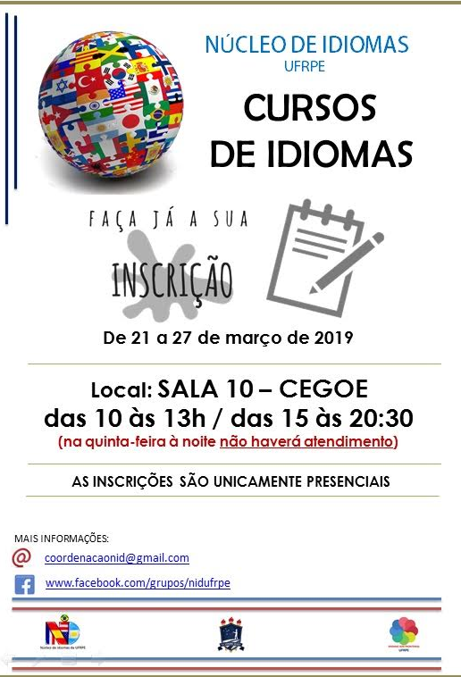 Cursos on-line de idiomas gratuitos  Universidade Federal Rural de  Pernambuco