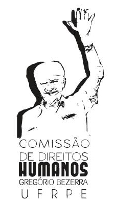 Logomarca da Comissão de Direitos Humanos, com a imagem de Gregório Bezerra acenando